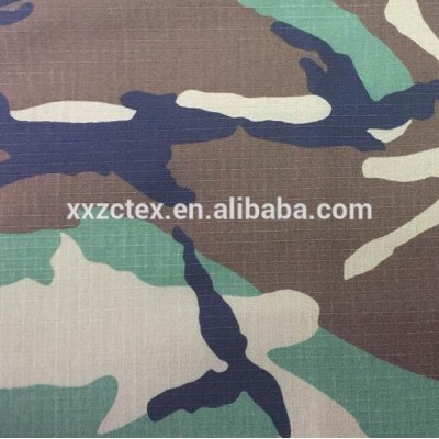 65% Polyester/35% Cotton military camouflage printed ripstop fabric